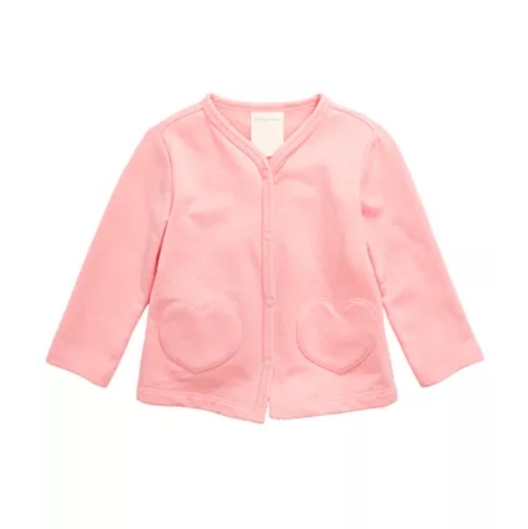4/$25 SALE 🛍️ First Impressions Pink Heart Pocket Cardigan 6-9M - Picture 1 of 7